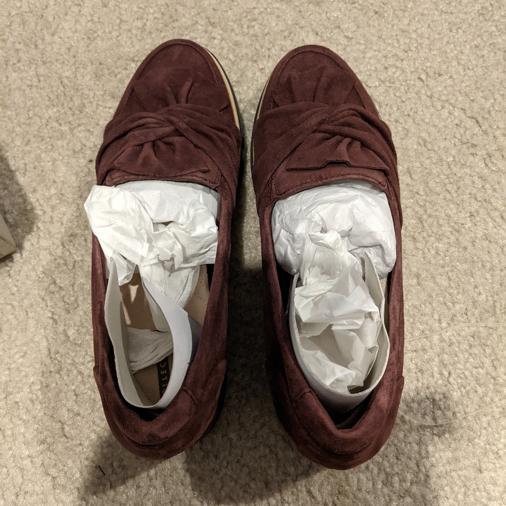 Clark's Aubergine Suede Loafers